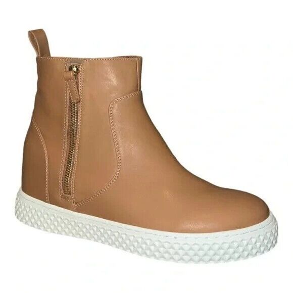 Aerosoles Womens Zilla Fashion Casual Sneakers Faux Leather Tan 6.5M New - Picture 2 of 7